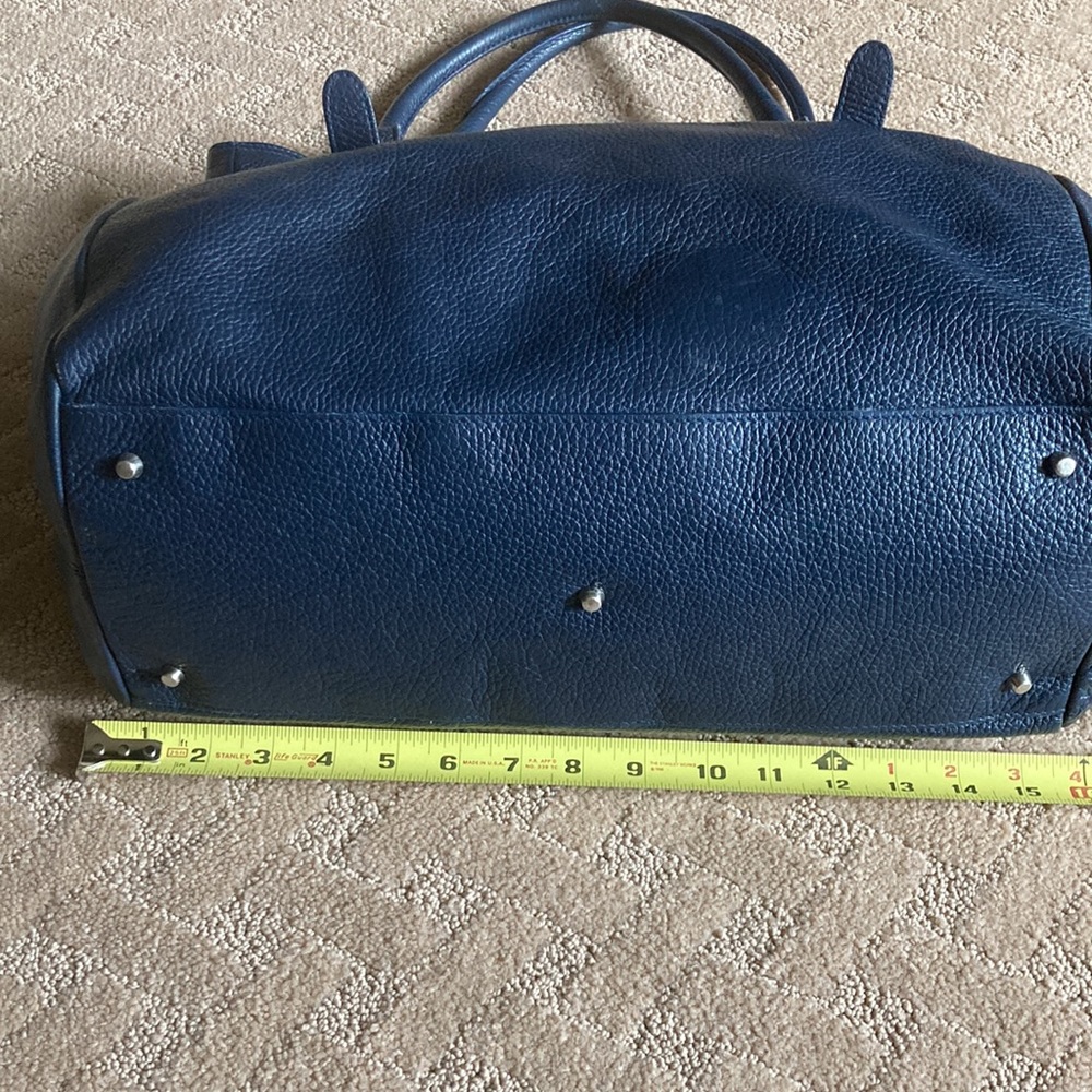 Furla genuine leather shoulder bag handbag purse hobo navy designer luxury - Picture 8 of 17